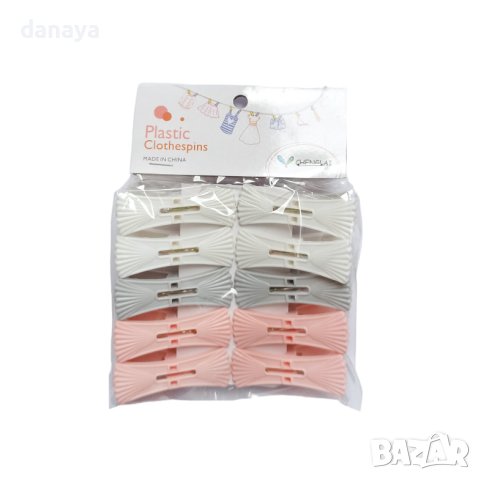 3730 Комплект щипки за пране Мидички, 10 броя, снимка 5 - Сушилници - 40795683