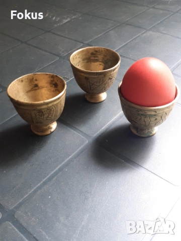 Три стари бронзови зарфа - зарф, бронз, месинг, снимка 7 - Антикварни и старинни предмети - 53327193