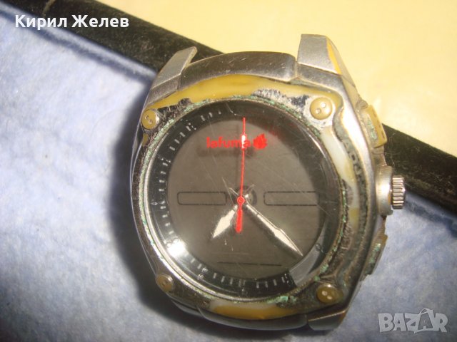 Lafuma 100M Fond Acier СТАР РЯДЪК КОЛЕКЦИОНЕРСКИ КВАРЦОВ МАРКОВ ЧАСОВНИК 30674, снимка 10 - Мъжки - 37918431