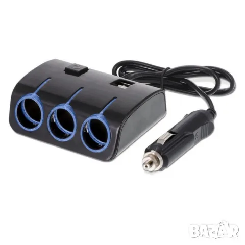 Разклонител за запалка с 3 гнезда и 2 USB порта 60 W