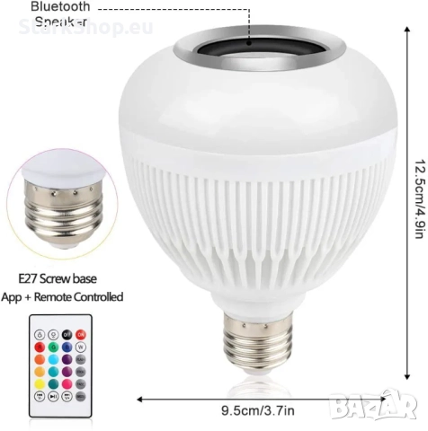 Топ хит Диско Блутуд Bluetooth колона крушка цвят музика лед RGB, снимка 2 - Крушки - 52546524