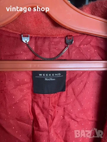 Палто Weekend Max Mara oversize, цвят корал, размер 46 IT, снимка 8 - Палта, манта - 56160135