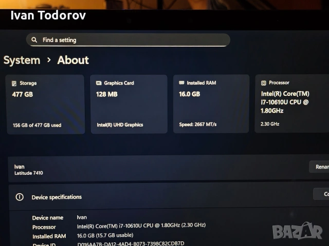 Dell lattitude 7410, снимка 3 - Лаптопи за работа - 53951781