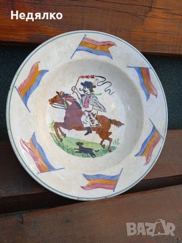 Старинна френска рисувана чиния,1880г, снимка 4 - Антикварни и старинни предмети - 38481752