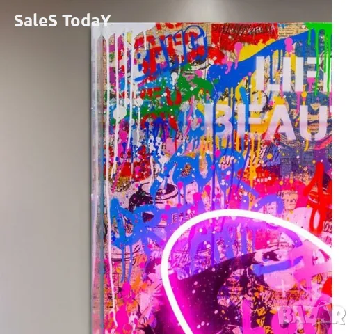 Светеща картина, табела Сърце, Неон, USB, LED, снимка 2 - Картини - 48250257