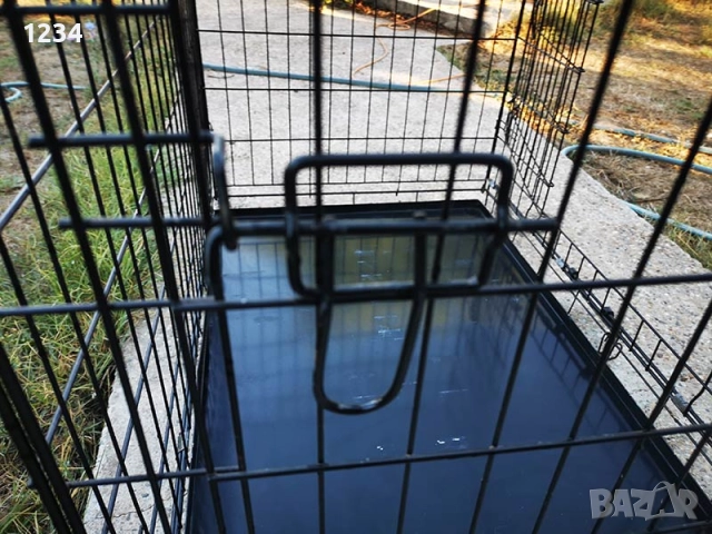 транспортна клетка метална сгъваема 90x60x65см за куче, стационар, снимка 4 - За кучета - 51773911