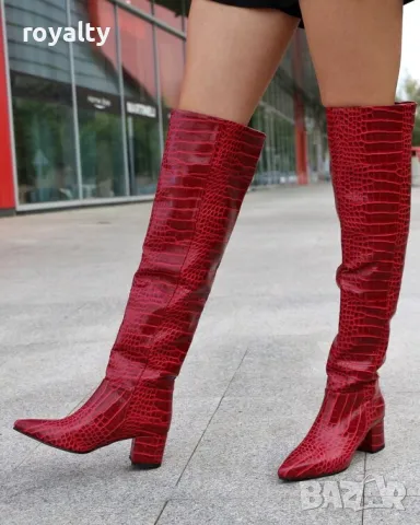 Ботуши на ток - бордо крок