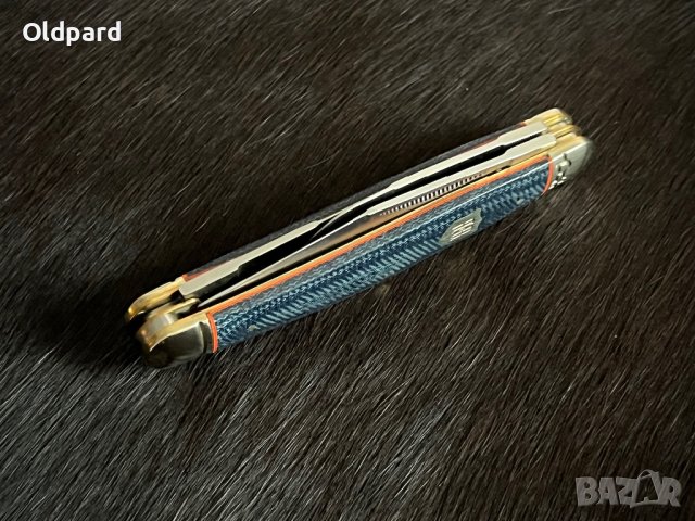 Колекционерски джобен сгъваем нож с три остриета RR Stockman Denim Micarta. (RR2344), снимка 2 - Ножове - 44296644