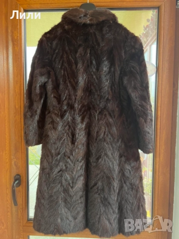 Тъмнокафяв визон/норка за зимата, Като Нов, без забележки, снимка 5 - Палта, манта - 52392867