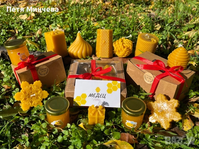 Ръчно изработени свещи от пчелен восък кръщене, рожден ден, годишнина, подарък