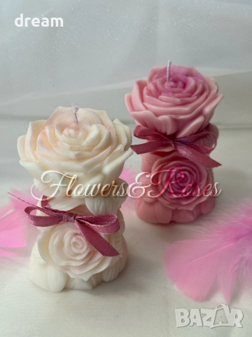 Декоративна соева свещ”Рози”, снимка 9 - Романтични подаръци - 52503229