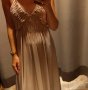 Официална дълга рокля в цвят бежаво шампанско Fabrizia ITALY, снимка 1 - Рокли - 34269012