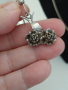 Сребърни обеци рози , снимка 1 - Обеци - 44639153