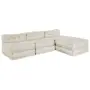 vidaXL Модулен диван Текстил Кремаво 210 x 140 x 56 см, снимка 1