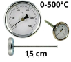 Термометър за димни газове със сонда 150mm от 0-500°C , снимка 1 - Други инструменти - 44532213