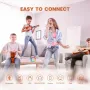 Караоке колона с 2 безжични микрофона Преносима Bluetooth Високоговорител с LED светлина 6 цвята, снимка 6