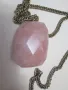Красиво дамско колие ,голям розов кварц, снимка 7