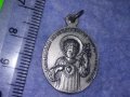 СТАРИННА ГЕРМАНСКА РЯДКА РИМОКАТОЛИЧЕСКА ПОСРЕБРЕНА НАГРЪДНА ИКОНКА ДВУСТРАННА 31254, снимка 5