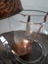 Немска купа за пунш с метален обков и шест чаши, снимка 3