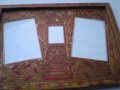 Старинна рамка за снимки ръчно изработена от сламки, снимка 2