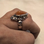 Авторска изработка масивен сребърен пръстен с карнеол, снимка 2