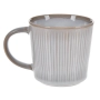 Керамична чаша с  вертикални линии, Сив - Бежов, 480мл., снимка 1