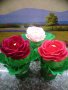 Хартиени рози- ръчна изработка, снимка 2