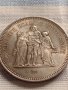 Сребърна монета 50 франка 1976г. Франция Трета република Херкулес за КОЛЕКЦИЯ 29593