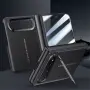 Xiaomi 18 Fold Калъф Кожа и PC, Твърдо Стъкло, Стойка – Черен, Червен и Бял, снимка 1
