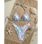Нов комплект цветен дамски бански от две части с принт морски звезди р-р XS, S, M, L, снимка 1