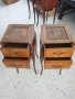 2бр-чифт стари френски дървени конзолни масички-шкафчета за легло, снимка 2