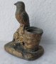 Стара метална мастилница с птиче, пиле, метал, рядка, красива , снимка 8