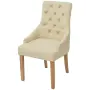 vidaXL Трапезни столове, 6 бр, кремави, плат(SKU: 274426​), снимка 2