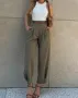 Дамски модни едноцветни свободни панталони с висока талия, 3цвята , снимка 4