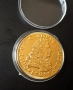Позлатена голяма средновековна испанска монета, снимка 1