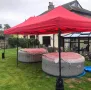 Червена Сгъваема градинска шатра 3×6м – голямо покритие, стабилна конструкция и водоустойчив плат, снимка 7