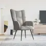 vidaXL Релаксиращ стол, светлосив, кадифе, снимка 2