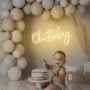 Нов знак лампа LED неонова табела Oh Baby USB за baby shower и детска стая, снимка 6