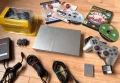PS2 Slim Silver PlayStation 2 + подарък 6 игри и два контролера, снимка 1