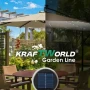 Висящ градински чадър Monaco 3м KraftWorld | Соларено LED осветление | Бежов Лукс | 220g/m², снимка 14