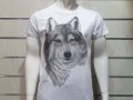 Страхотна нова мъжка тениска с дигитален печат Бял Вълк, Серия Вълци, снимка 8