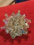 РАЗКОШНА ПОЗЛАТЕНА МЕДНА БРОШКА с ЮВЕЛИРНО ФАСЕТИРАН БОХЕМСКИ КРИСТАЛ 44737, снимка 10
