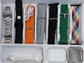 Смарт часовник P9 със слушалки и 7 различни кайшки подходящи за всеки повод., снимка 4