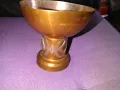 Медна купа винтидж за 1-во място от турнир по бридж в София 1989г Н-100мм и фи 100мм, снимка 2