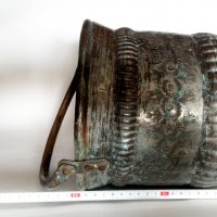 Стара медна кофа-въглища камина, снимка 6 - Антикварни и старинни предмети - 37304443