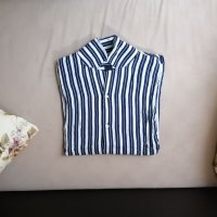 Мъжка риза от вискоза на бели и сини черти "H&M", снимка 1 - Ризи - 37300363