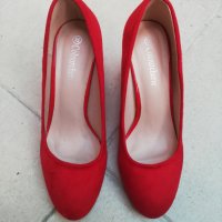 Модерни червени обувки, снимка 4 - Дамски обувки на ток - 29109394