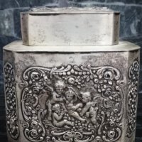 Антична сребърна кутия за чай, снимка 17 - Антикварни и старинни предмети - 32196454