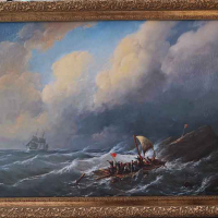 ”Лунна нощ”, морски пейзаж, картина, снимка 9 - Картини - 32253661