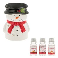 Коледна Арома лампа с 3 етерични масла, Снежен човек, снимка 1 - Други стоки за дома - 42670800